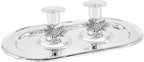 The Dreidel Company Shabbat Candlesticks Candle Holders Silver Plated, Grape Design 2 Candlesticks (1 Set)
