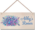 Personalized Signs Peacock Room Decor Custom Sign Nursery Girls Name Hanging Décor Kids Door Sign For Kids Room