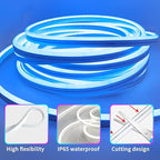 100ft LED Neon Lights 24V RGB LED Rope Lights with Remote Control APP Control IP65 Waterproof Flexible Neon LED Strip Lights for Bedroom Room Outdoors Decor (2 Rolls of 50ft)