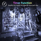 6 Pack Christmas Fairy Lights Battery Operated with Timer, Each 20FT 60LED String Lights Outdoor Indoor, Cuttable Battery Twinkle Light for Bedroom Home Wedding DIY Christmas Decorations (Cool White)