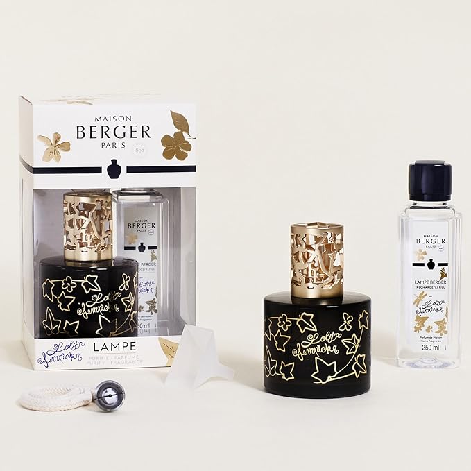 MAISON BERGER - Giftset Lampe Berger - Model Lolita Lempicka - Home Fragrance Diffuser - 4.7 x 3.2 x 3.2 inches - Includes Fragrance 250 milliliters - 8.45 Fluid Ounces (Black)
