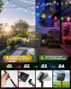 Solar String Lights Outdoor Waterproof, 2-Pack 120 LED 72Ft Total, Solar Powered Globe Patio Lights with 8 Lighting Modes for Garden Yard Porch Wedding Party Decor (Multicolor)