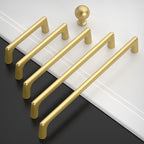 Amerdeco 10 Pack Brushed Gold Cabinet Pulls 3 Inch(76MM) Hole Centers Kitchen Cabinet Handles Hardware Kitchen Handles for Cabinets Cupboard Handles Drawer Pulls ZH0041
