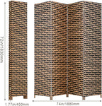 Room Divider Wood Screen 4 Panel Wood Mesh Woven Design Room Screen Divider Folding Portable Partition Screen Screen Wood for Home Office
