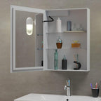 LED Lighted Medicine Cabinet Mirror 20" W x 28" H with 2 Adjustable Glass Shelves, Recessed or Surface Mount Bathroom Wall Cabinet with Touch Sensor, Defogger, Light Color Dimmer (3000-6500K)