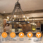 Dimmable E12 Candelabra LED Bulbs 60 Watt Incandescent Equivalent, 2700K Warm White, Clear Filament LED Chandelier Light Bulbs 6W, 600lm, CA11 Vintage Ceiling Fan Light Bulb with Flame Tip, 12-Pack