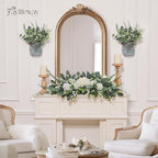 120 Pcs 4 Kinds Mixed Eucalyptus Greenery Stems, Baby Breath Flowers Artificial Bulk and Greenery Stems for DIY Bouquets Wedding Home Floral Decor