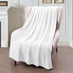 Exclusivo Mezcla Fleece Throw Blanket for Couch, Sofa, 300GSM Super Soft and Warm Blankets, Pure White Throw All Season Use, Cozy, Plush, Lightweight, 50x60 Inches