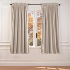 Lazzzy Velvet Blackout Curtains Thermal Insulated Room Window Drapes Super Soft Luxury Curtains for Living Room Bedroom Rod Pocket 2 Panels, Oatmeal, 52" W x 72" L