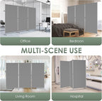 RANTILA 3 Panel Room Divider, 6 Ft Tall Folding Privacy Screen Freestanding Room Partition Wall Dividers, 102''W x 20''D x 71''H, Grey