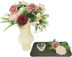 Artificial Flowers 25pcs Roses, Shade of Burgundy Foam Fake Rose Faux Flower for DIY Wedding Bouquets Bridal Shower Centerpieces Floral Arrangements Party Tables Home Decorations