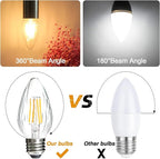 BRIMAX F15 4W Led Porch Light Bulbs Outdoor, Equivalent 40W Incandescent Bulb, E26 Medium Base Dimmable 2700K Warm White Flame Wrinkle Glass, LED Post Bulbs for Ceiling Fan and Lantern Lamp, 4Pack