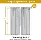 OWENIE Linen Blend Sheer Curtains 84 inches Long 2 Panels Set for Bedroom, Natural Linen Light Filtering Semi Sheer Cutain for Living Room Rod Pocket Drapes, 2pcs, Each 40 W x 84 L