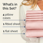 King 6 Piece Sheet Set - Comfy Breathable & Cooling - Ultra-Soft Hotel Luxury Bedding Set with 8-16 Inch Deep Pockets - 1 Flat & 1 Fitted Sheet & 4 Pillowcases - Wrinkle Free & Easy Care - Baby Pink