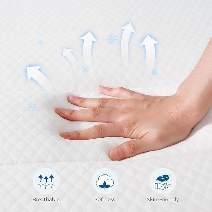 Inofia 12 Inch Twin XL Mattress in A Box, Memory Foam Ergonomic Pillow Included, Medium Firm Feels, Low Motion Transfer, Full Body Support and Release for All Sleeper