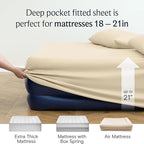 LuxClub 4 PC Queen Sheet Set, Queen Size, Deep Pockets Wrinkle Free Cooling Bed Sheets Machine Washable Hotel Bedding Silky Soft - Cream Queen