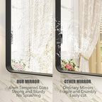 32x36 Inch Black Metal Framed Bathrrom Mirror for Wall, Black Rounded Rectangle Mirror, Matte Black Bathroom Vanity Mirror, Anti-Rust, Tempered Glass, Hangs Horizontally or Vertically