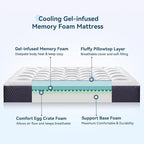 ONENICE 10 Inch Twin Mattress for Single Bed, Breathable Gel-Memory Foam Plus Pillowtop Mattress in a Box for Pressure Relief, CertiPUR-US Certified, Fiberglass-Free