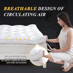 DOWNCOOL 3 Inch Full Mattress Topper, Ultra Thick and Fluffy Supportive Memory Foam Mattress Topper for Body Pain, Mattress Pad with Breathable Mesh Design for Deep Sleep, 75x54x3 Inches