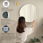 White Circle Mirror, Round Mirror 20 inch, White Round Mirrors Matte Metal Frame, Circle Mirrors for Bathroom, Bedroom, Living Room, Hallway.