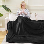 Soft Blanket Twin Size Fleece Warm Fuzzy Throw Blankets for The Bed Sofa Lightweight Charcoal Grey 66" x 90"