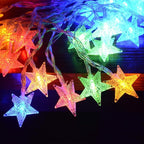 Homeleo 25ft 50 LED Multicolor Star String Lights for Bedroom Decorations, Battery Operated Led Christmas Lights for Apartment Dorm Room Decor(Remote/Timer/Warm White Multicolor Combination)