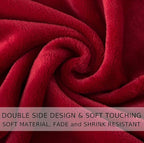 Flannel Fleece Twin Size Summer Blanket All Season 350GSM Lightweight Throw for The Bed Extra Soft Brush Fabric Winter Warm Sofa Blanket 66" x 90"(Burgundy Red Twin)