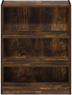 Furinno GEHRY Book Shelf, 3-Tier Bookshelf, Bookcase with Adjustable Shelves, 11.6 x 24.8 x 31.6, for Living Room, Bedroom, Home Office, Amber Pine