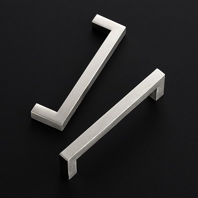 Ravinte 14 Pack 5 Inch Kitchen Square Cabinet Handles Satin Nickel Pulls Brushed Nickel Kitchen Cabinet Hardware Handles for Cupboard Drawer Pulls
