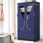 34 Inch Portable Wardrobe Closet Clothes Organizer with Metal Shelves and Non-Woven Fabric Durable Closet Storage Organizer for Bedroom (34 Inch, Blue)