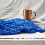 Exclusivo Mezcla Plush Fuzzy Fleece Throw Blanket Extra Large, Super Soft, Fluffy and Warm Blankets for Couch, Bed, Suitable for All Seasons (50x70 Inches, Cobalt Blue)