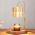 Candle Warmer Lamp with Timer, Dimmable Electric Candle Wamer Adjustable Height, Glass Modern Candle Melter Lamp, Amber, Gifts for Women Mom