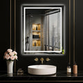 LOAAO 24"X28" LED Mirror for Bathroom, Lighted Bathroom Mirror with Lights, Anti-Fog, Dimmable, Memory Function, Easy to Install, Clear Reflection