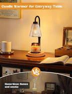 Innqoo Rustic Candle Warmer Lamp with Timer, Dimmable Candle Warmer for Jar Candles, Height Adjustable Wax Melts Warmer, Birthday Gifts for Women Mom, House Warming Gifts New Home Decor