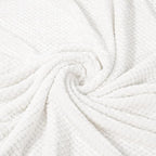 Exclusivo Mezcla Fleece Throw Blanket Extra Large, Super Soft and Warm Blankets for Couch, Sofa and Bed Waffle Textured, Cozy, Fuzzy and Lightweight (Off White, 50x70 Inches)
