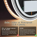 20''x28'' Oval Lighted Mirrors for Bathroom Wall Backlit + Front Lit, Oval LED Bathroom Mirror Frameless with Lights Anti Fog, Dimmable, 3 Colors,Tempered Glass, Shatter-Proof