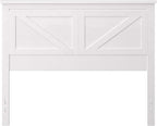 Glenwillow Home Farmhouse Style Wood Panel Headboard in Gloss White - Full Size