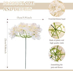 Zeyune 200 Pcs Hydrangea Artificial Flowers, Silk Flower Heads with Stems, Fake Hydrangea Bouquet for Wedding Arch Centerpiece DIY Floral Home Decoration (Champagne)