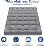 MATBEBY Extra Thick Twin Mattress Topper, 39"x75", Dark Grey, Breathable, Quilted Fitted, Deep Pocket, Machine Washable