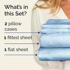 Twin 4 Piece Sheet Set - Comfy Breathable & Cooling - Ultra-Soft Hotel Luxury Bedding Set with 8-16 Inch Deep Pockets - 1 Flat & 1 Fitted Sheet & 2 Pillowcases - Wrinkle Free & Easy Care - Baby Blue
