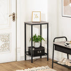 HOOBRO Tall Side Table, Industrial End Telephone Table with Adjustable Mesh Shelves, for Living Room, Bedroom, Entryway, Office, Greige BG03DH01
