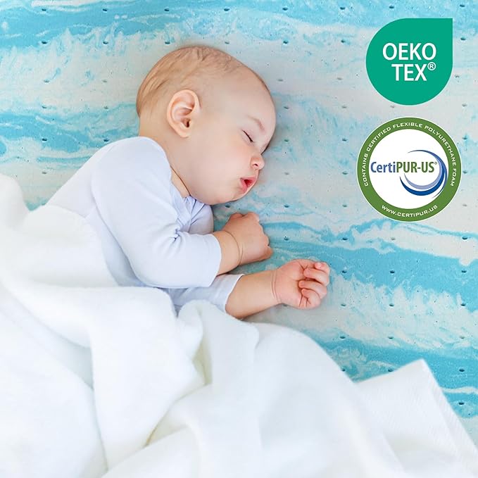Mattress Topper Queen, 4 Inch Gel Memory Foam Bed Topper for Queen Size Bed, CertiPUR-US Certified, Blue