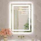 20x28 LED Bathroom Mirror with Lights, Brighter Backlit + Front Lit, Tempered Glass, Dimmable, Multiple Light Modes, Anti-Fog Lighted Bathroom Vanity Mirror for Wall, Memory Function