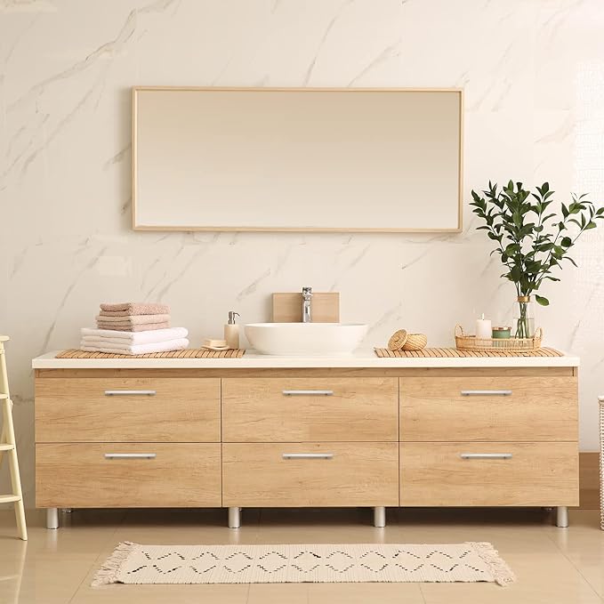 Ravinte Brushed Nickel Cabinet Handles 5 Pack 7-1/2 inch Satin Nickel Square Cabinet Pulls Silver Hardware for Kitchen Cabinets 10 inch Overall Length Stainless Steel Drawer Pulls