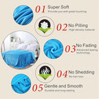 Polar Fleece Throw Blankets Travel Size Light Blue for The Bed Extra Soft Brush Fabric Super Warm Sofa Throw Blanket 50" x 61"(Lake Blue Travel)