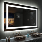 LOAAO 40”X30“ RGB LED Bathroom Mirror with Lights for Bathroom, Anti-Fog, Dimmable，Multiple Light Modes, RGB Backlit + Front Light, Memory Function, Tempered Glass
