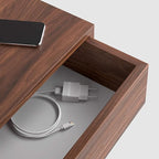 Mobili Fiver, Riccardo Floating nightstand, Walnut, 17.7" x 9.8" x 6.1 ", Melamine-Finished, Modern Bedside Table, End Table, Italian Furniture