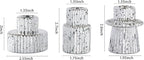 Vixdonos Taper Glass Candlestick Holders Tealight Candle Holders for Table Centerpieces, Wedding Decor and Dinner Party (3 Pcs, Silver with Speckles)