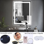 36 x 28 LED Bathroom Mirror with Lights Led Mirror Bathroom Lighted Large Wall-Mounted Vanity Mirror Smart Touch Button,Anti-Fog,Waterproof,Stepless Dimmable,Adjustable Color