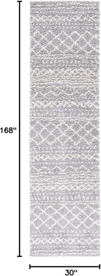 SAFAVIEH Arizona Shag Collection Area Rug - 2'6" x 14' Runner, Grey & Ivory, Non-Shedding & Easy Cleaning, Plush Thick Pile, Ideal for Living Room, Bedroom, Dining Space (ASG741G)